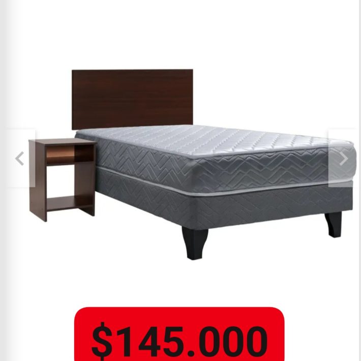 CAMA CELTA DE PLAZA Y MEDIA CON RESPALDO Y VELADOR